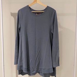 Smoky blue, long sleeve knit shirt!